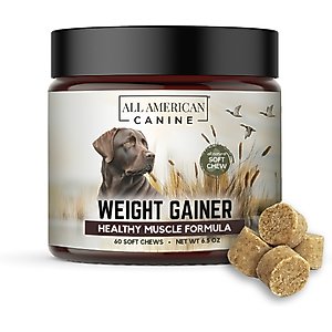 All American Canine High-Calorie Weight Gainer Protein Chews Dog Supplement, 60 count