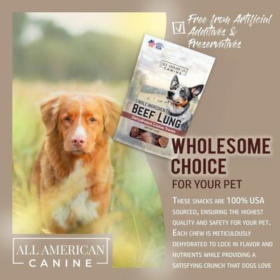 Show full view: All American Canine Beef Lung Dehydrated Dog Treats, 4 count slide 7 of 8