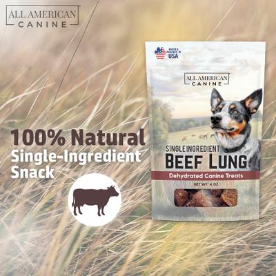 Show full view: All American Canine Beef Lung Dehydrated Dog Treats, 4 count slide 5 of 8