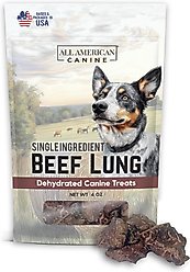 All American Canine Beef Lung Dehydrated Dog Treats, 4 count