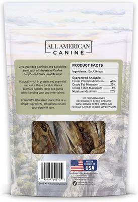 Show full view: All American Canine Duck Heads Dehydrated Dog Treats, 5 count slide 3 of 9