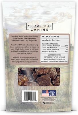 Show full view: All American Canine Beef Lung Dehydrated Dog Treats, 4 count slide 3 of 8
