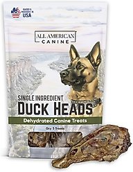 All American Canine Duck Heads Dehydrated Dog Treats, 5 count