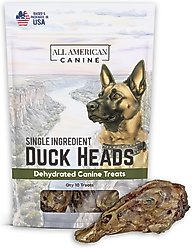 All American Canine Duck Heads Dehydrated Dog Treats, 10 count