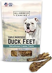 All American Canine Duck Feet Dehydrated Dog Treats, 20 count