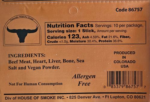 Show full view: Naturally Wild Pet Treats Beef Stick Dehydrated Dog Treats, 10 count slide 3 of 7