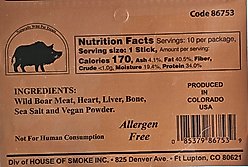 Naturally Wild Pet Treats Wild Boar Stick Dehydrated Dog Treats, 10 count slide 2 of 4