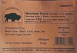 Naturally Wild Pet Treats Bison Stick Dehydrated Dog Treats, 10 count slide 2 of 4