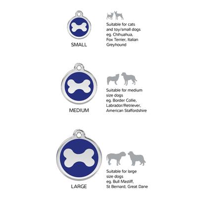 Show full view: Red Dingo BFF Stainless Steel Personalized Dog & Cat ID Tag, Light Blue, Large slide 6 of 7