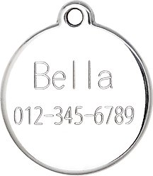 Red Dingo I Love Food Stainless Steel Personalized Dog & Cat ID Tag, White, Medium slide 2 of 9