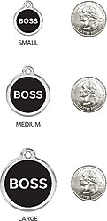 Red Dingo Boss Stainless Steel Personalized Dog & Cat ID Tag, Black, Large slide 2 of 7