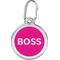 Show in main carousel: Red Dingo Boss Stainless Steel Personalized Dog & Cat ID Tag, Hot Pink, Medium slide 1 of 7