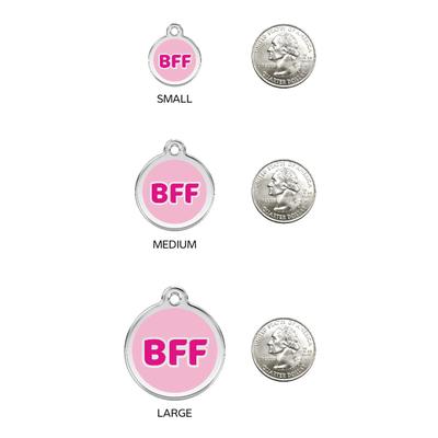 Show full view: Red Dingo BFF Stainless Steel Personalized Dog & Cat ID Tag, Pink, Small slide 5 of 8
