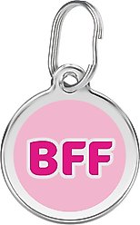 Red Dingo BFF Stainless Steel Personalized Dog & Cat ID Tag, Pink, Small