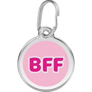 Red Dingo BFF Stainless Steel Personalized Dog & Cat ID Tag, Pink, Medium