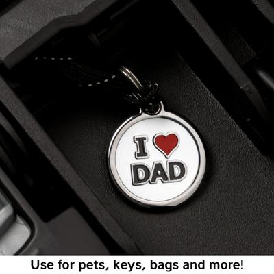 Show full view: Red Dingo I Love Dad Stainless Steel Personalized Dog & Cat ID Tag, White, Small slide 8 of 8