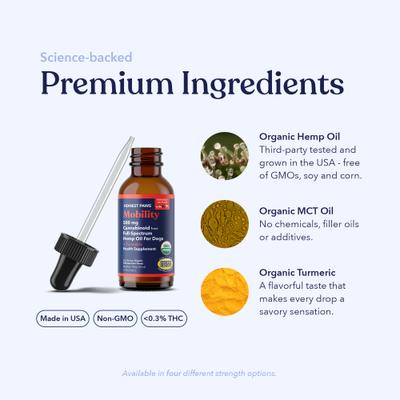 Show full view: Honest Paws Full-Spectrum Hemp Oil Tincture for Dogs 51-74-lbs, 500-mg, Mobility Blend, 30-mL slide 4 of 8