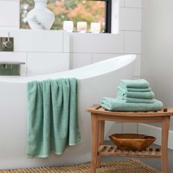 BedVoyage Viscose from Bamboo Cotton 650 GSM Absorbent & Odor Resistant Spa Towel Set, Seaglass, 6 count slide 1 of 7