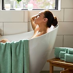 BedVoyage Viscose from Bamboo Cotton 650 GSM Absorbent & Odor Resistant Spa Towel Set, Seaglass, 6 count slide 2 of 7