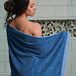 BedVoyage Viscose from Bamboo Cotton 600 GSM Absorbent & Odor Resistant Bath Towel, Indigo slide 2 of 7