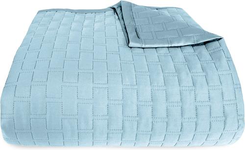 Show full view: BedVoyage Luxury 100% Viscose from Bamboo Quilted Brick Coverlet, Sky, King slide 2 of 10