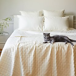 BedVoyage Luxury 100% Viscose from Bamboo Quilted Brick Coverlet, Ivory, Queen