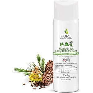 Pure and Natural Pet Dog Flea & Tick Spray, 10-fl oz bottle Refill