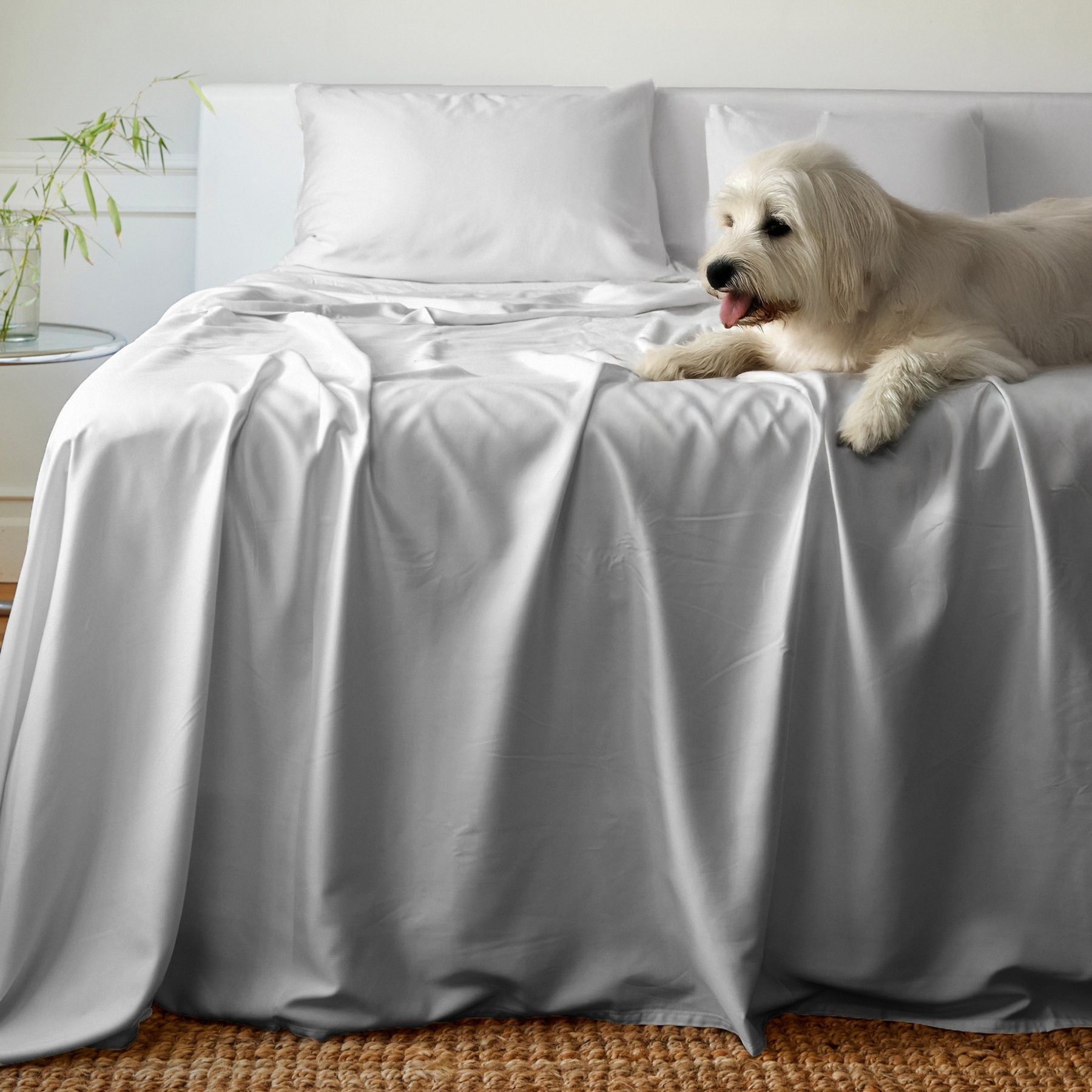 BedVoyage 100% Viscose from Bamboo Cooling & Lightweight Sheet Set, Stone, Split King
