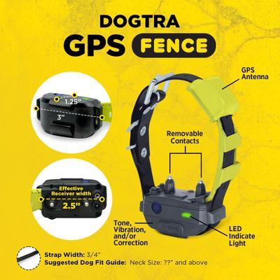 Show full view: Dogtra GPS Fence Wireless System Rechargeable Virtual Containment Collar, Black slide 3 of 11