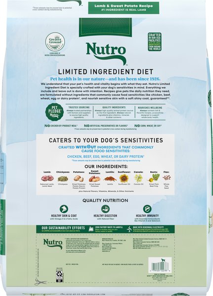 Nutro Limited Ingredient Diet Adult Small Bites Sensitive Support with Real Lamb & Sweet Potato Grain-Free Dry Dog Food