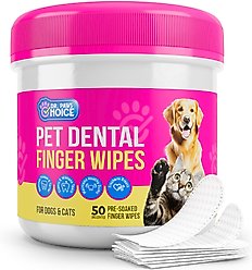 Dr. Paws Choice Dog Dental Finger Wipes, 50 count