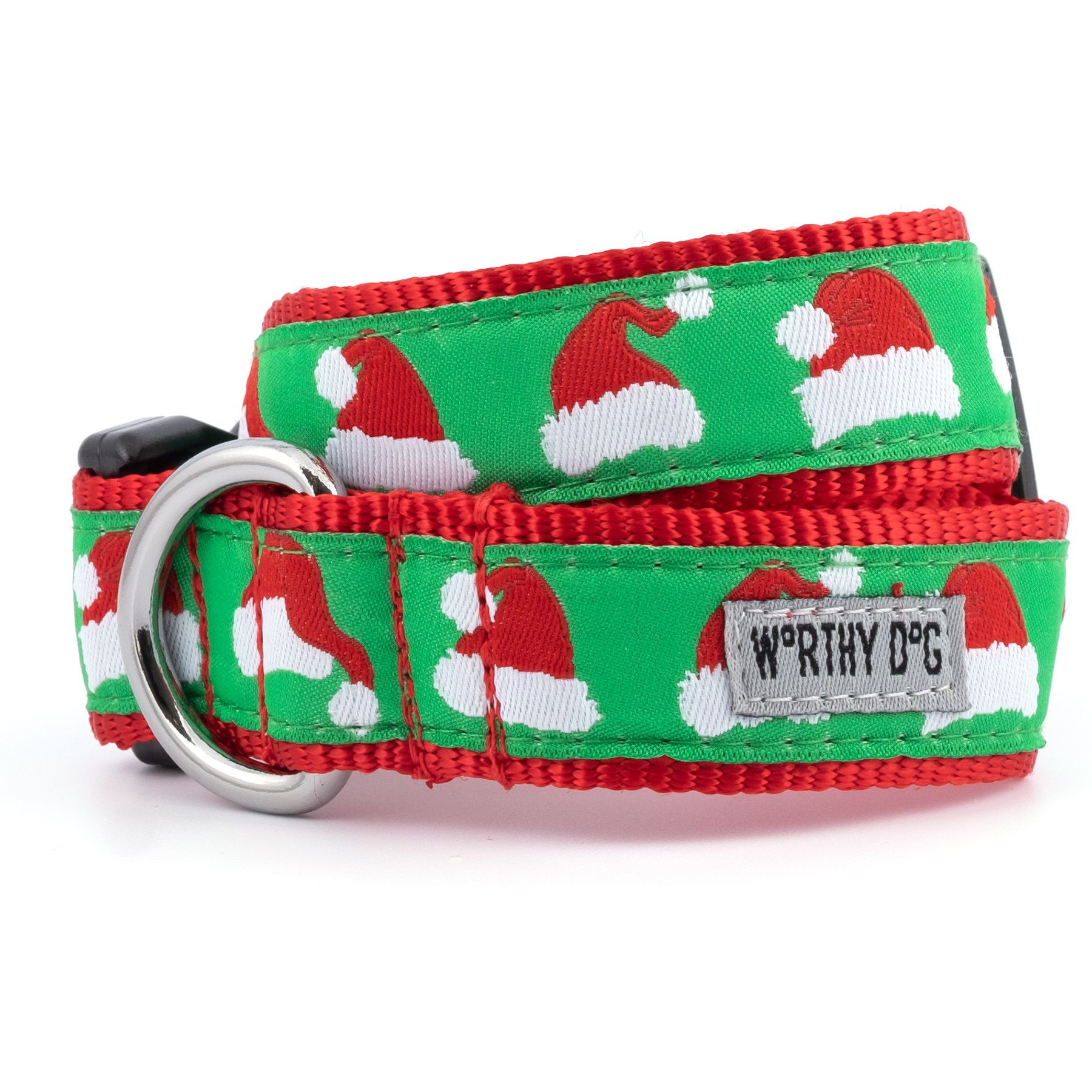 The Worthy Dog Christmas Santa Hats Dog Collar, X-Small: 5 to 11-in neck, 1/2-in wide