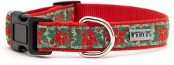 The Worthy Dog Christmas Poinsettias Dog Collar, Large: 14 to 20-in neck, 1-in wide slide 2 of 3