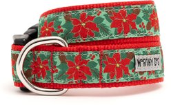 The Worthy Dog Christmas Poinsettias Dog Collar, Large: 14 to 20-in neck, 1-in wide