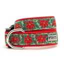 The Worthy Dog Christmas Poinsettias Dog Collar, X-Small: 5 to 11-in neck, 1/2-in wide