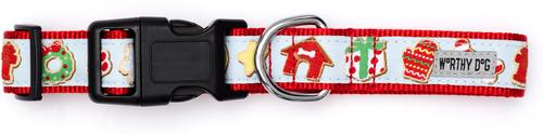 Show full view: The Worthy Dog Christmas Cookies for Santa Paws Dog Collar, Large: 14 to 20-in neck, 1-in wide slide 2 of 3