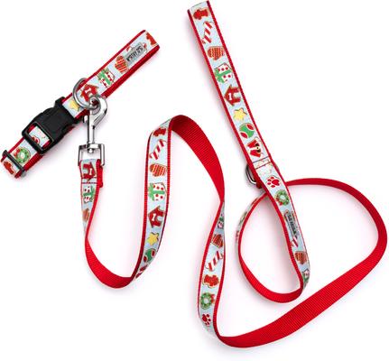 Show full view: The Worthy Dog Christmas Cookies for Santa Paws Dog Collar, Large: 14 to 20-in neck, 1-in wide slide 3 of 3