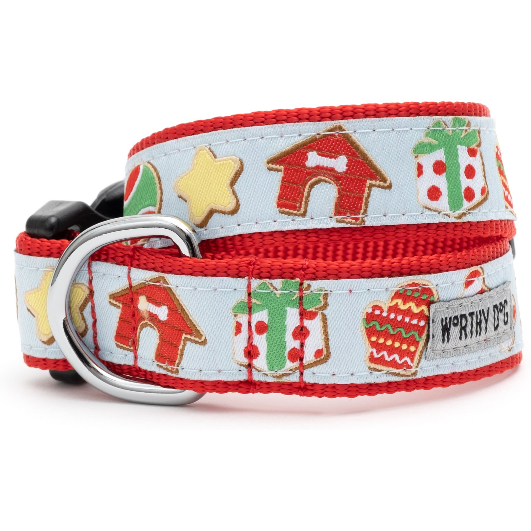The Worthy Dog Christmas Cookies for Santa Paws Dog Collar, X-Small: 5 to 11-in neck, 1/2-in wide