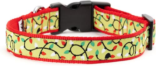 Show full view: The Worthy Dog Christmas Lit Dog Collar, Medium: 11 to 17-in neck, 1-in wide slide 4 of 5