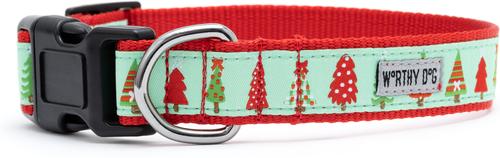 Show full view: The Worthy Dog Christmas Holiday Trees Dog Collar, X-Large: 17 to 23-in neck, 1-in wide slide 3 of 5