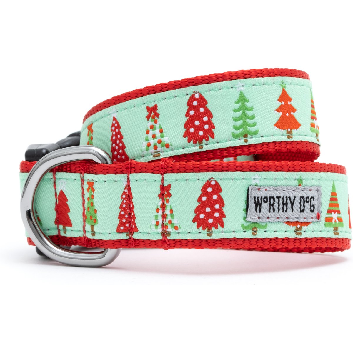 The Worthy Dog Christmas Holiday Trees Dog Collar, X-Large: 17 to 23-in neck, 1-in wide