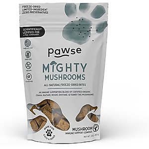Pawse Mighty Mushrooms Digestive Aid Supplement for Dogs, 60 count