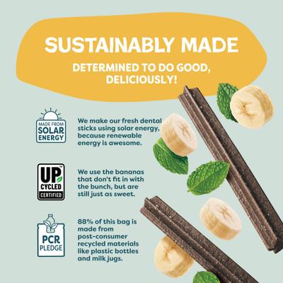 Show full view: Shameless Pets Dental Sticks Banana & Mint Dog Treats, 32 count slide 8 of 10