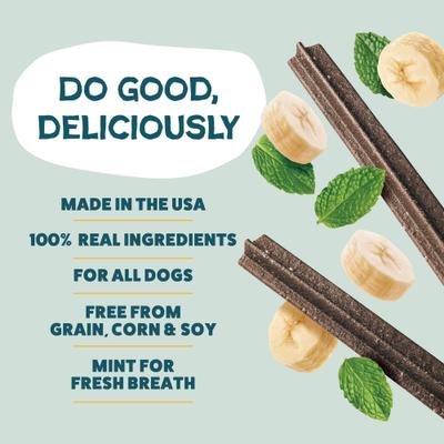 Show full view: Shameless Pets Dental Sticks Banana & Mint Dog Treats, 32 count slide 4 of 10