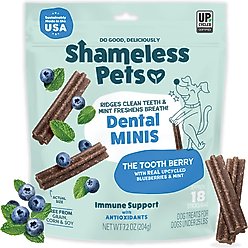 Shameless Pets The Tooth Berry Dog Dental Sticks, Mini, 7.2-oz bag