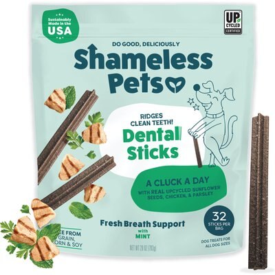 Shameless Pets Shameless Pets Dental Sticks Chicken & Mint Dog Treats, 32 count