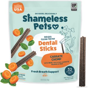 Shameless Pets Dental Sticks Carrot & Mint Dog Treats, 32 count