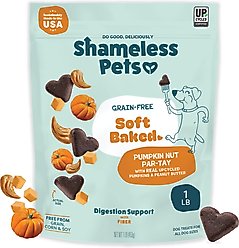 Shameless Pets Peanut Butter & Pumpkin Soft Baked Dog Treats, 1-lb bag