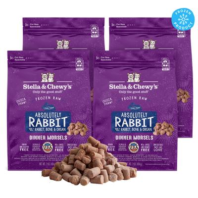 Show full view: Stella & Chewy's Frozen Absolutely Rabbit Morsels Grain-Free Frozen Cat Food, 1-lb bag, case of 4 slide 1 of 11