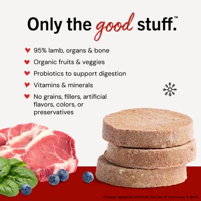 Show full view: Stella & Chewy's Dandy Lamb Patties Frozen Raw Dog Food, 12-lb bag slide 3 of 11